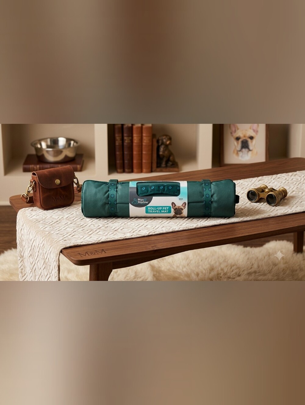 Green Roll-Up Pet Travel Mat